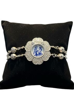 Denmark Icon Mug Mother & Child  Broken China Bracelet - Vintage Watch Upcycled